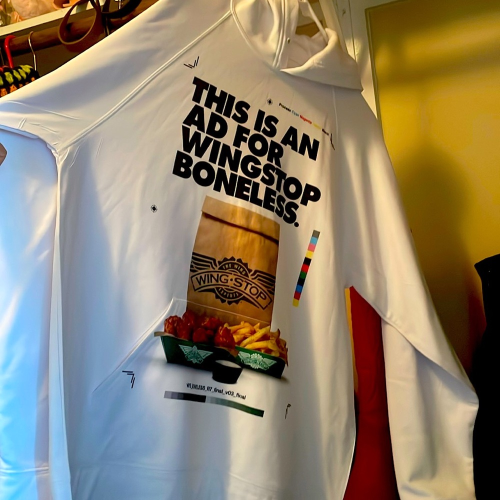 WINGSTOP wearable ads hoodie
